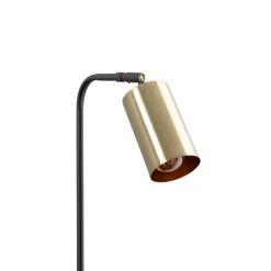 Opviq Gulvlamper|Gulvlamper > Gulvlampe Emek 4081, sort, skærm i antik guld