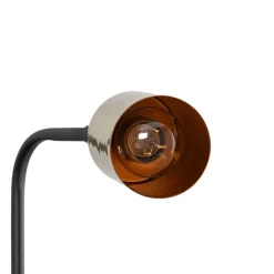 Opviq Gulvlamper|Gulvlamper > Gulvlampe Emek 4081, sort, skærm i antik guld