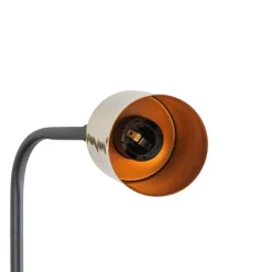 Opviq Gulvlamper|Gulvlamper > Gulvlampe Emek 4081, sort, skærm i antik guld
