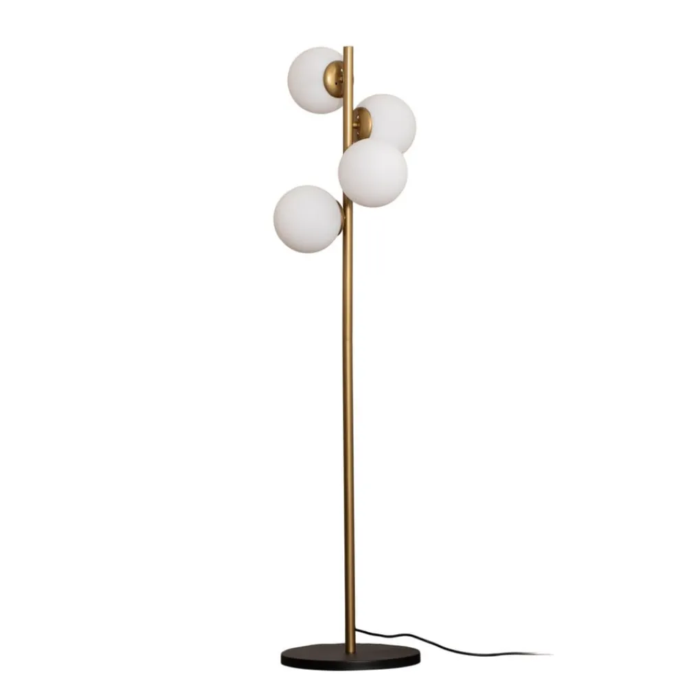 Opviq Gang|Pendellamper > Gulvlampe Faze, guldfarvet, glas, 130 cm, 4 lyskilder, E27