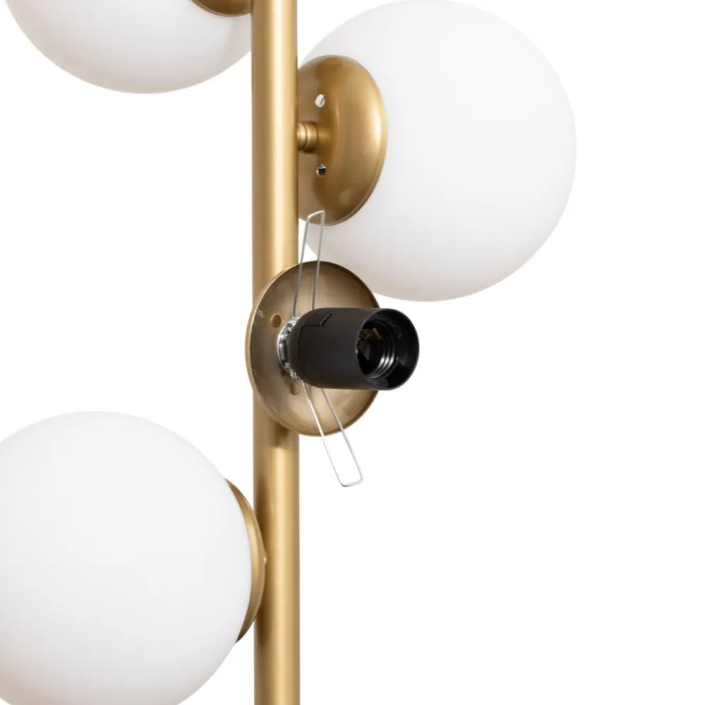 Opviq Gang|Pendellamper > Gulvlampe Faze, guldfarvet, glas, 130 cm, 4 lyskilder, E27