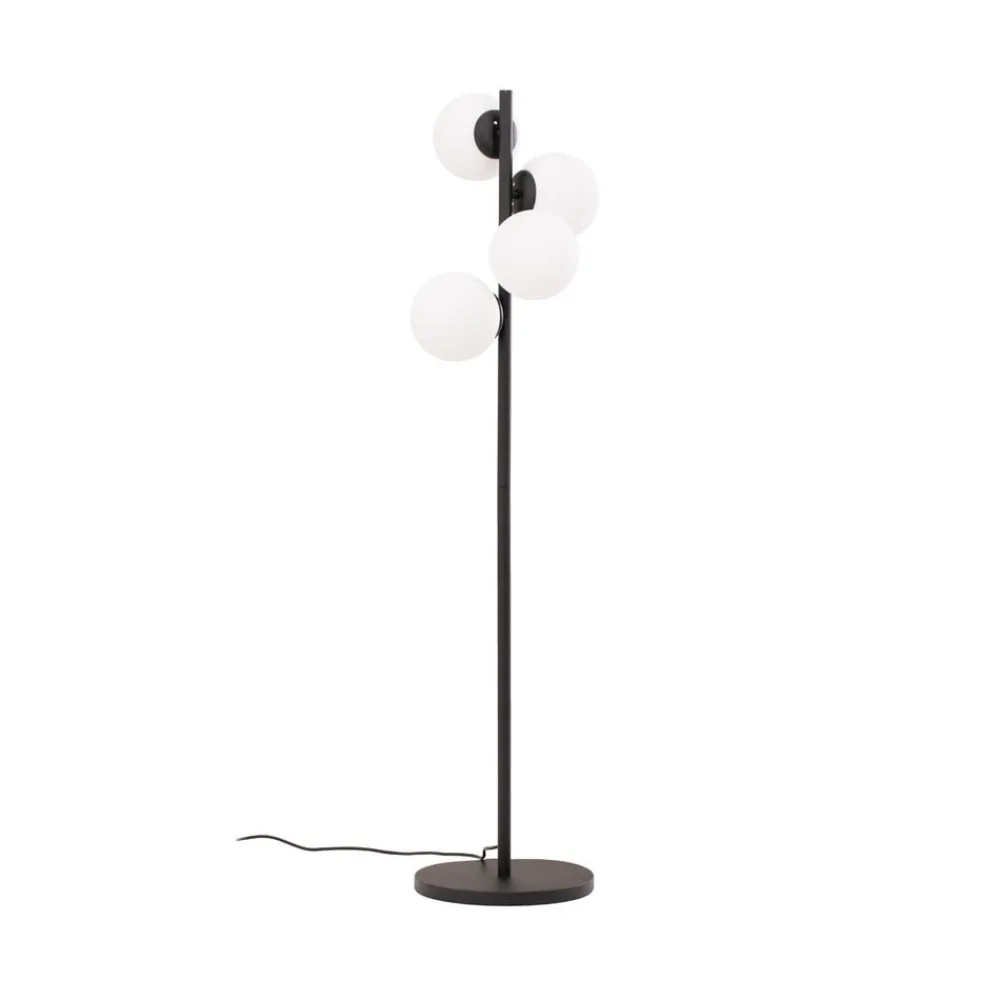 Gulvlamper ^ Opviq Gulvlampe Faze, sort, glas, højde 130 cm, 4 lyskilder, E27