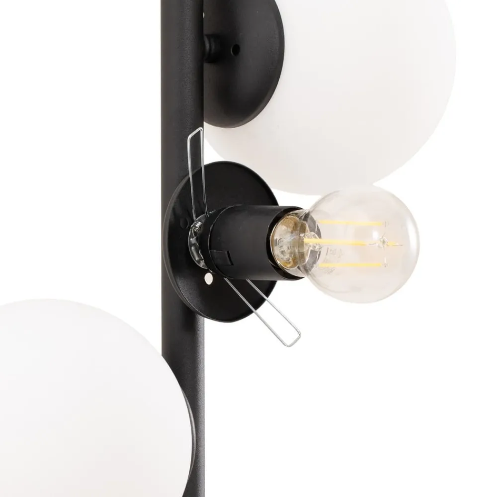 Gulvlamper ^ Opviq Gulvlampe Faze, sort, glas, højde 130 cm, 4 lyskilder, E27