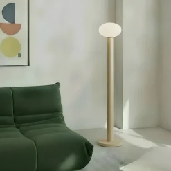 ALDEX Gulvlamper > Gulvlampe Flo, beige, højde 138 cm, 1 lyskilde, glas
