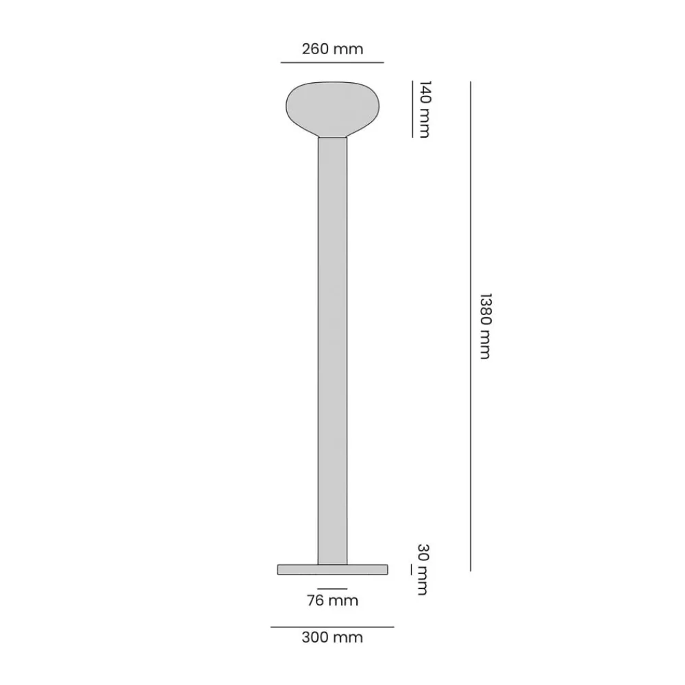ALDEX Gulvlamper > Gulvlampe Flo, beige, højde 138 cm, 1 lyskilde, glas