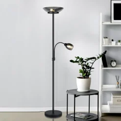 Reality Leuchten Gulvlamper > Gulvlampe Gerry, sort mat, metal, højde 180 cm