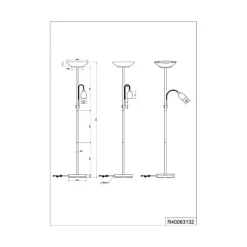 Reality Leuchten Gulvlamper > Gulvlampe Gerry, sort mat, metal, højde 180 cm