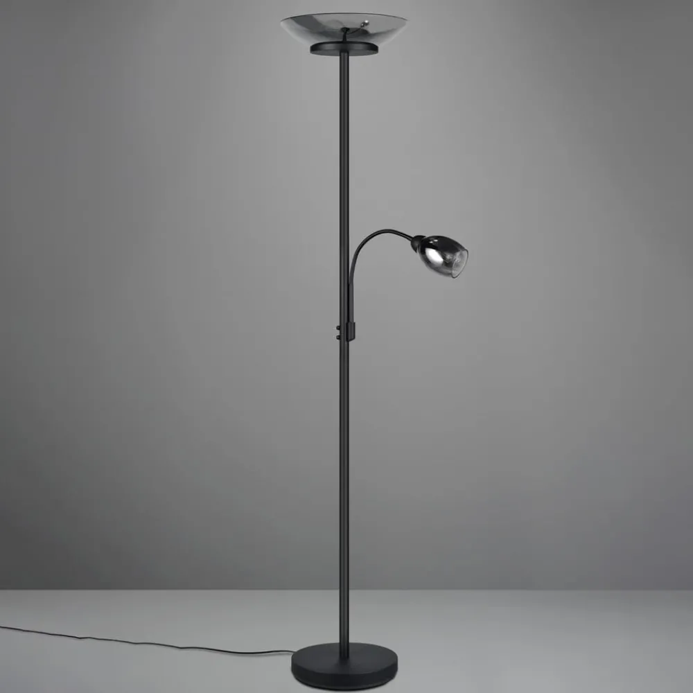 Reality Leuchten Gulvlamper > Gulvlampe Gerry, sort mat, metal, højde 180 cm