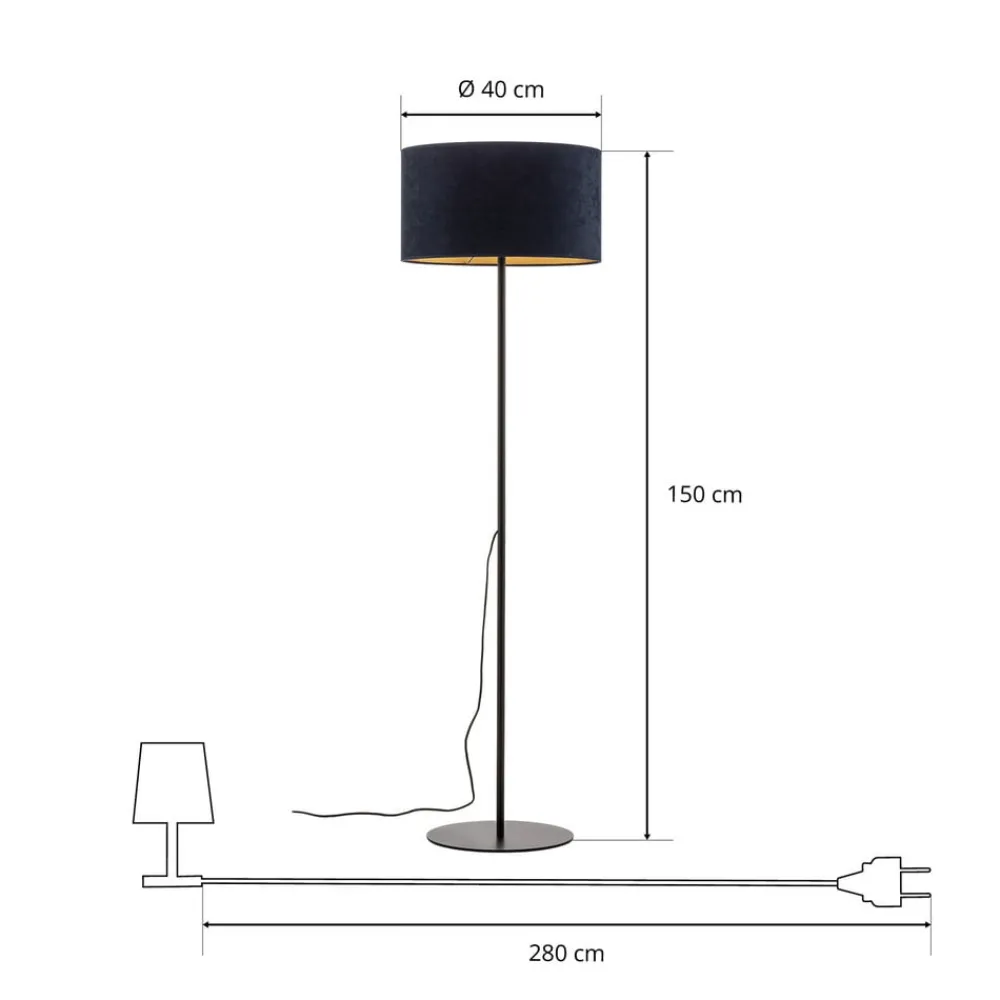 Gulvlamper|Gulvlamper ^ Duolla Gulvlampe Golden Roller mørkeblå/guld