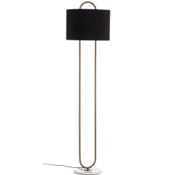 Avonni Gulvlamper|Gulvlamper > Gulvlampe LM-9112-1E, marmorfod, tekstilskærm