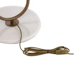 Avonni Gulvlamper|Gulvlamper > Gulvlampe LM-9112-1E, marmorfod, tekstilskærm