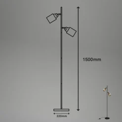 Gulvlamper|Gulvlamper ^ Briloner Gulvlampe 1486025 2 lyskilder skærme røgfarveglas