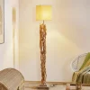 ONLI Gulvlamper|Gulvlamper > Gulvlampe Marica med stofskærm og træelement