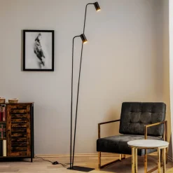 Gulvlamper|Gulvlamper ^ Nowodvorski Lighting Gulvlampe Mono II, 2 lyskilder, sort/guld