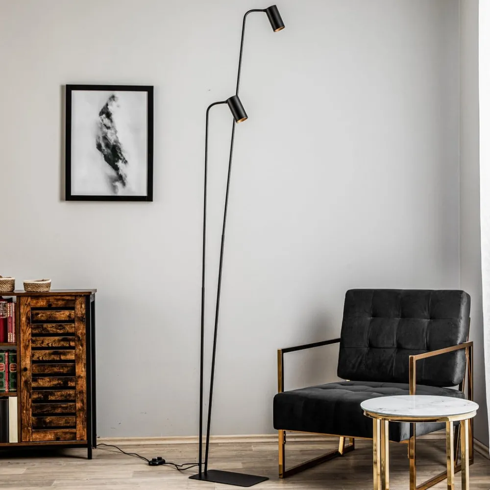 Gulvlamper|Gulvlamper ^ Nowodvorski Lighting Gulvlampe Mono II, 2 lyskilder, sort/guld