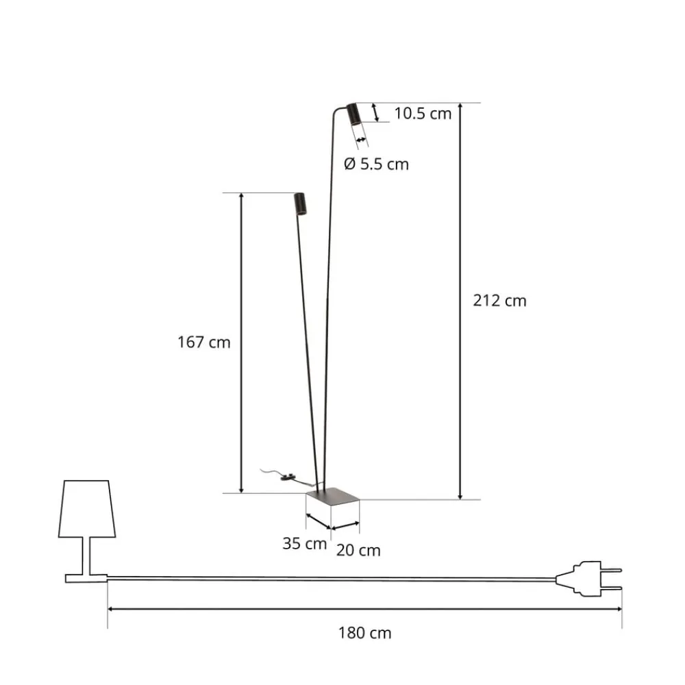 Gulvlamper|Gulvlamper ^ Nowodvorski Lighting Gulvlampe Mono II, 2 lyskilder, sort/guld