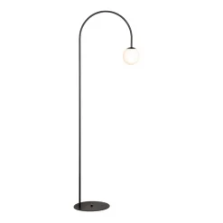 Gulvlamper|Gulvlamper ^ Domiluce Gulvlampe Nova, glas/metal, sort/hvid, højde 155 cm