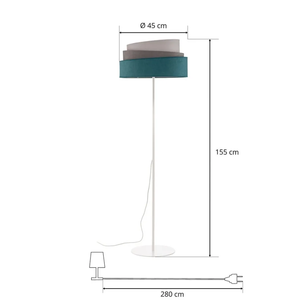 Duolla Gulvlamper > Gulvlampe Pastell Trio turkis/grå/lysegrå