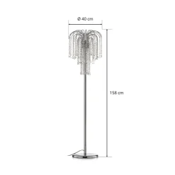 Gulvlamper|Gulvlamper ^ ONLI Gulvlampe Pioggia med krystalregn, krom