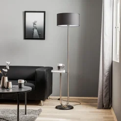 ONLI Gulvlamper > Gulvlampe Pongo med stofskærm og hylde