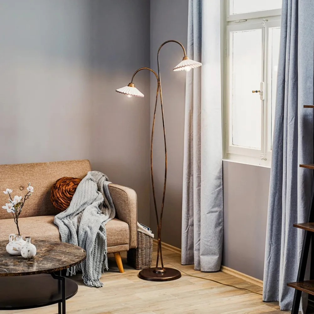Gulvlamper|Gulvlamper ^ ONLI Gulvlampe Rosina med to keramiske skærme