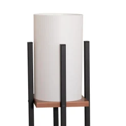 Gang|Gulvlamper ^ Opviq Gulvlampe Shelf, sort/kobber, stof, højde 130 cm, E27
