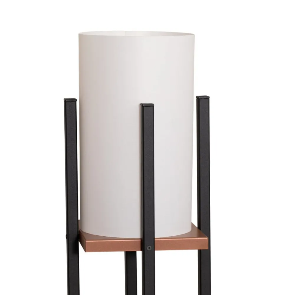 Gang|Gulvlamper ^ Opviq Gulvlampe Shelf, sort/kobber, stof, højde 130 cm, E27