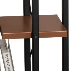 Gang|Gulvlamper ^ Opviq Gulvlampe Shelf, sort/kobber, stof, højde 130 cm, E27