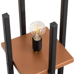Gang|Gulvlamper ^ Opviq Gulvlampe Shelf, sort/kobber, stof, højde 130 cm, E27