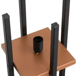 Gang|Gulvlamper ^ Opviq Gulvlampe Shelf, sort/kobber, stof, højde 130 cm, E27