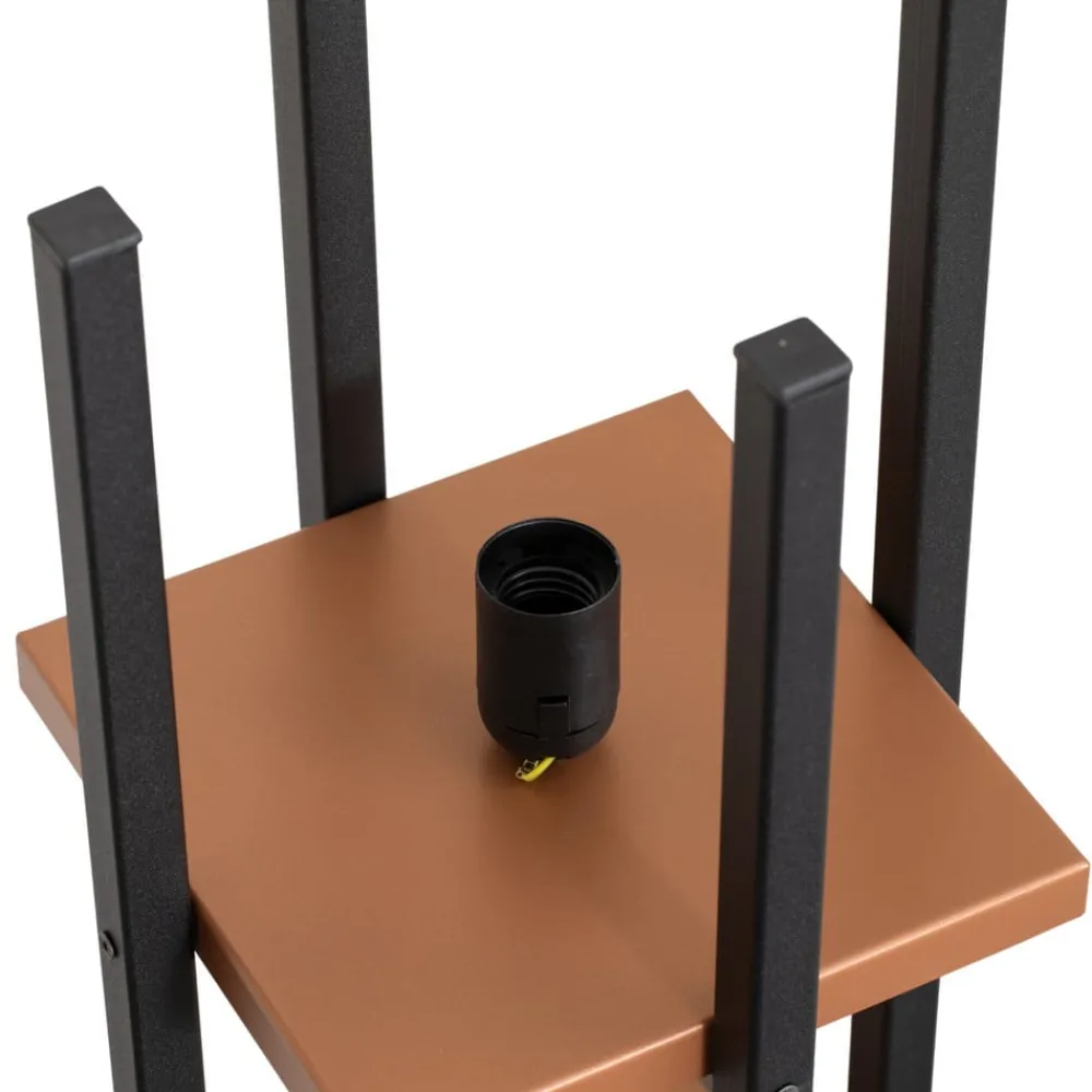 Gang|Gulvlamper ^ Opviq Gulvlampe Shelf, sort/kobber, stof, højde 130 cm, E27