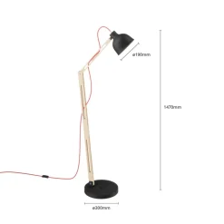 Lamkur Gulvlamper|Gulvlamper > Gulvlampe Skansen, justerbar, sort