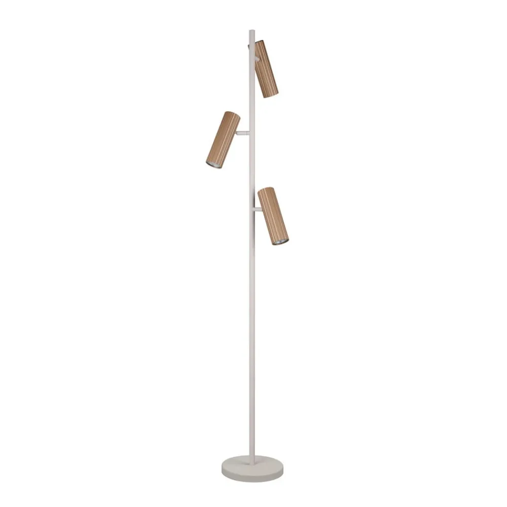 Trio Lighting Gulvlamper|Gulvlamper > Gulvlampe Soka, brun/grå, højde 150 cm, metal, 3 lyskilder.