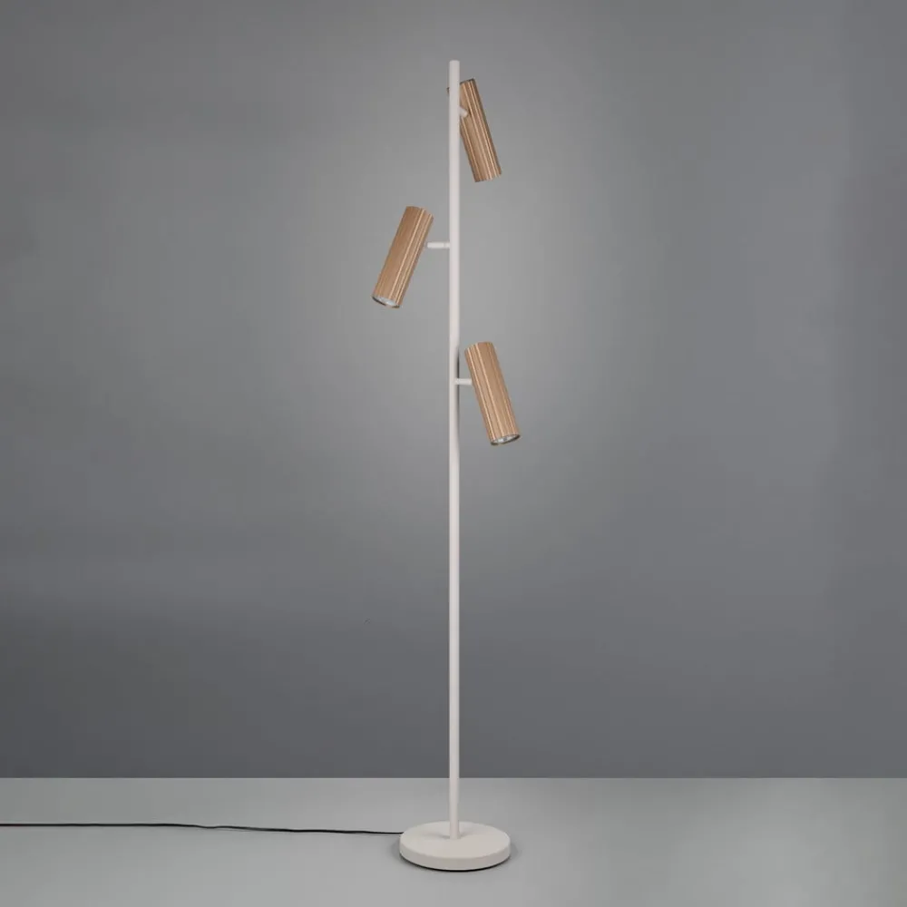 Trio Lighting Gulvlamper|Gulvlamper > Gulvlampe Soka, brun/grå, højde 150 cm, metal, 3 lyskilder.