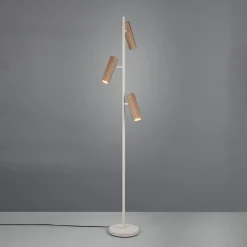 Trio Lighting Gulvlamper|Gulvlamper > Gulvlampe Soka, brun/grå, højde 150 cm, metal, 3 lyskilder.