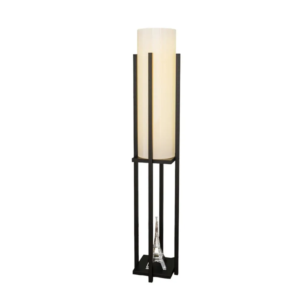 Gulvlamper ^ Opviq Gulvlampe 8125, sort/hvid, metal/lærred, højde 130 cm