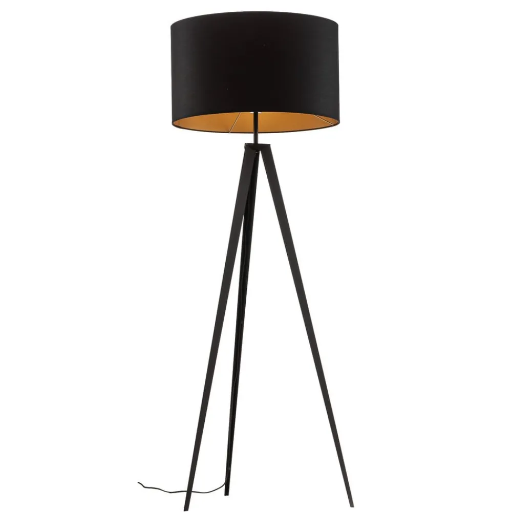 Domiluce Gulvlamper|Gulvlamper > Gulvlampe Tago, treben, skærm sort/guld