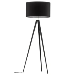 Euluna Gulvlamper|Gulvlamper > Gulvlampe Tago, treben, skærm sort/sølv