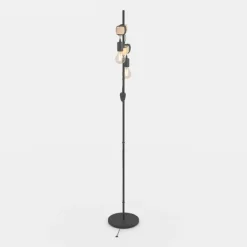 EGLO Gulvlamper > Gulvlampe Townshend 2 lyskilder sort/lyst træ