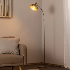 Opviq Gang|Pendellamper > Gulvlampe Varzan, guld, metal, højde 162 cm, E27