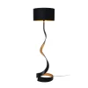 Gulvlamper ^ Holländer Gulvlampe Vortice, sort/guld, højde 157 cm, jern