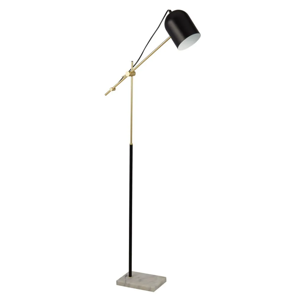Searchlight Gulvlamper > Gulvlampe Zaliha, sort/guld, metal, 120 cm, E27
