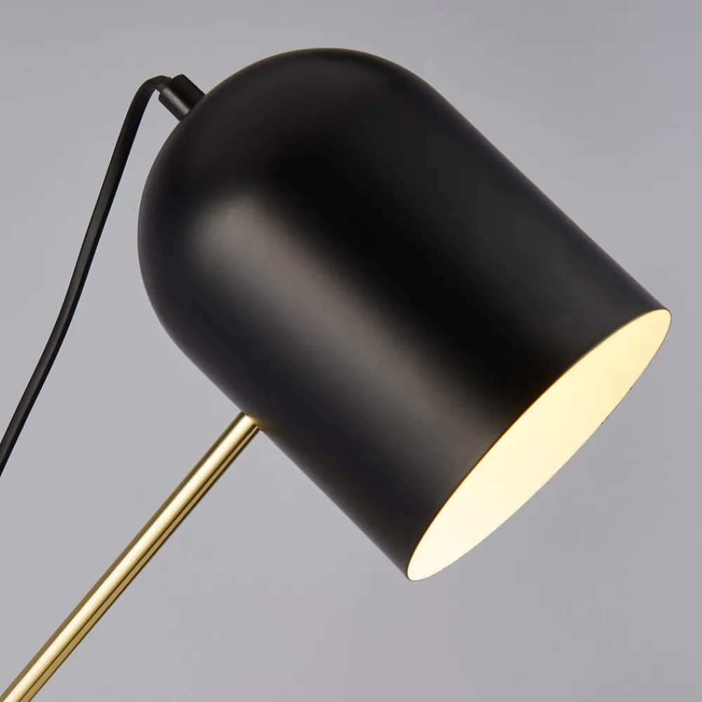 Searchlight Gulvlamper > Gulvlampe Zaliha, sort/guld, metal, 120 cm, E27