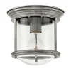Udendørs Loftlamper ^ Quintiesse Hadrian Mini udendørs loftslampe, antik nikkel/klar