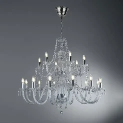 Lysekroner ^ Searchlight HALE krystallysekrone m. 18 pærer