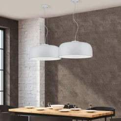 Trio Lighting Pendellamper > Halvskålformet pendellampe Baron i mat hvid