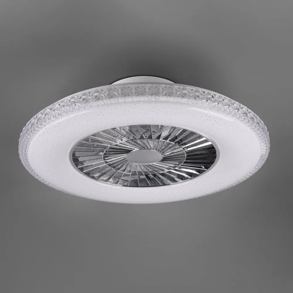 Reality Leuchten Loftventilatorer > Harstad LED-loftventilator, krystalramme