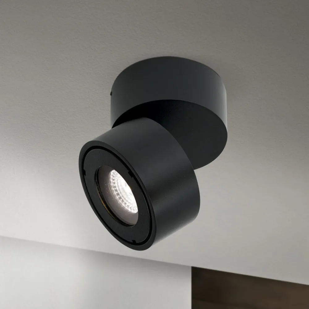 Udendørs Loftlamper ^ ORION Harvey udendørs spotlampe, sort, Ø 10 cm, trykstøbt aluminium