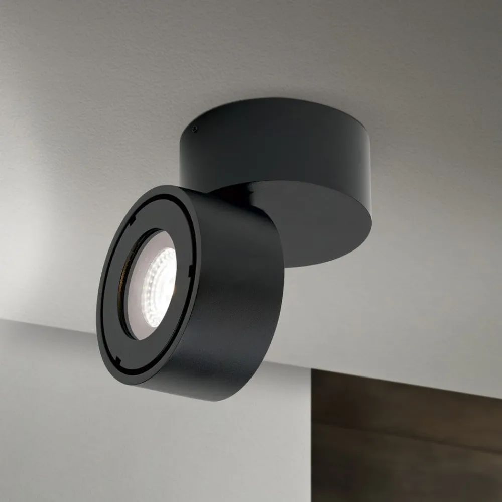 Udendørs Loftlamper ^ ORION Harvey udendørs spotlampe, sort, Ø 10 cm, trykstøbt aluminium