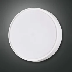 Væglamper ^ Fabas Luce Hatton væglampe, Ø 30 cm, sensor, 2 x E27, hvid, IP65